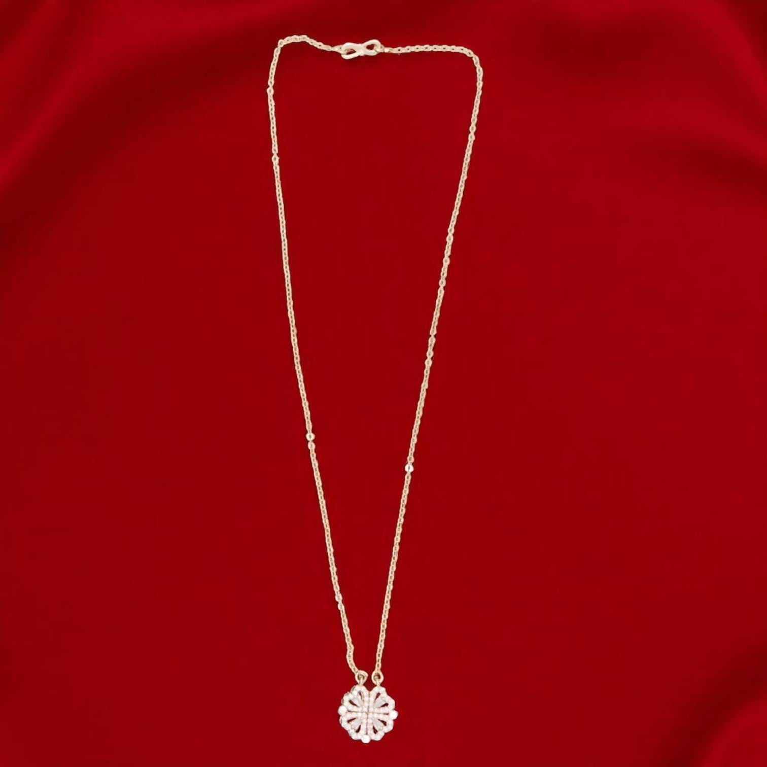 Convertible Four-Leaf Clover & Heart Necklace