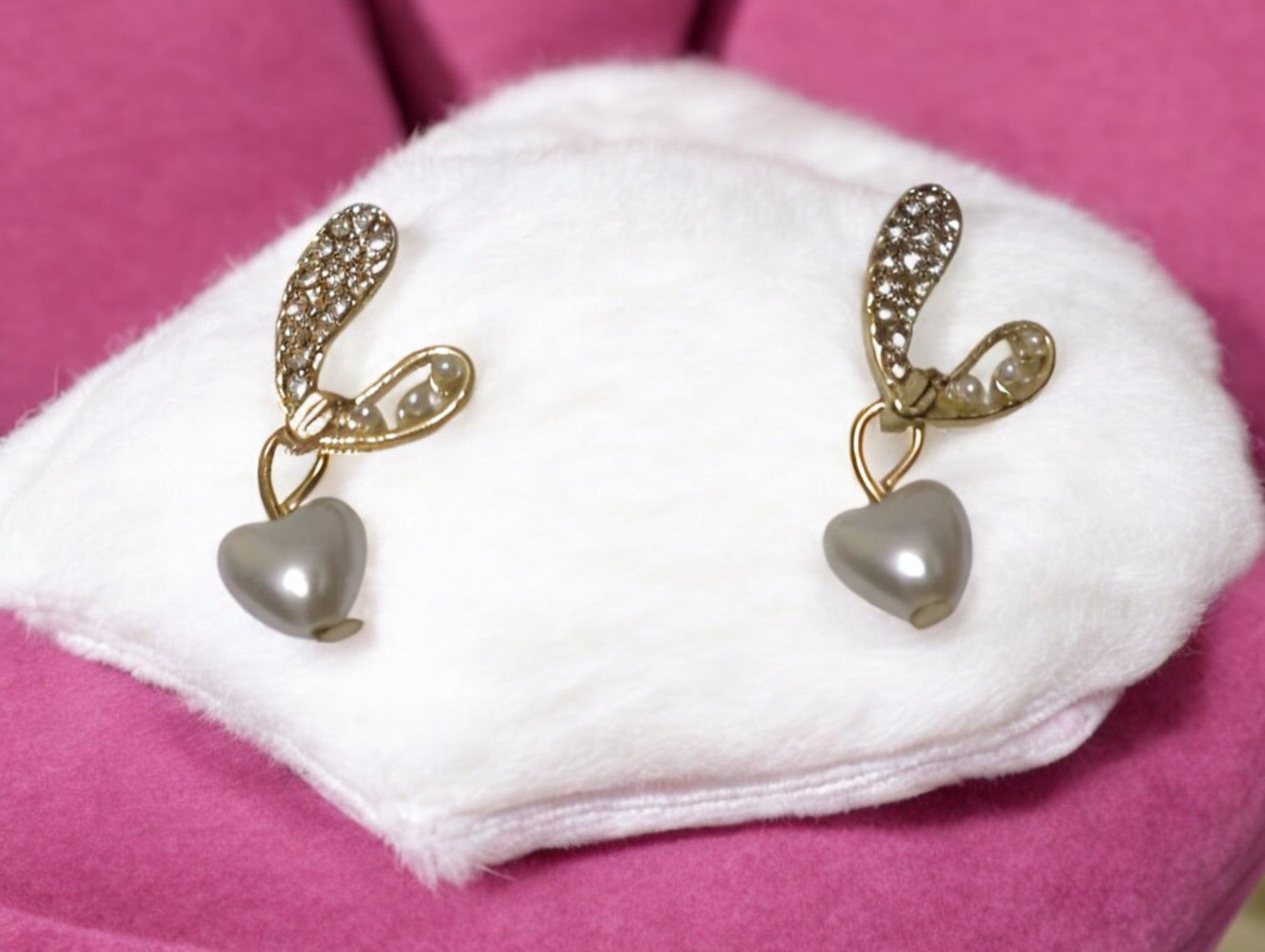 Heart Pearl Drop Earrings – Cute & Classy Charm