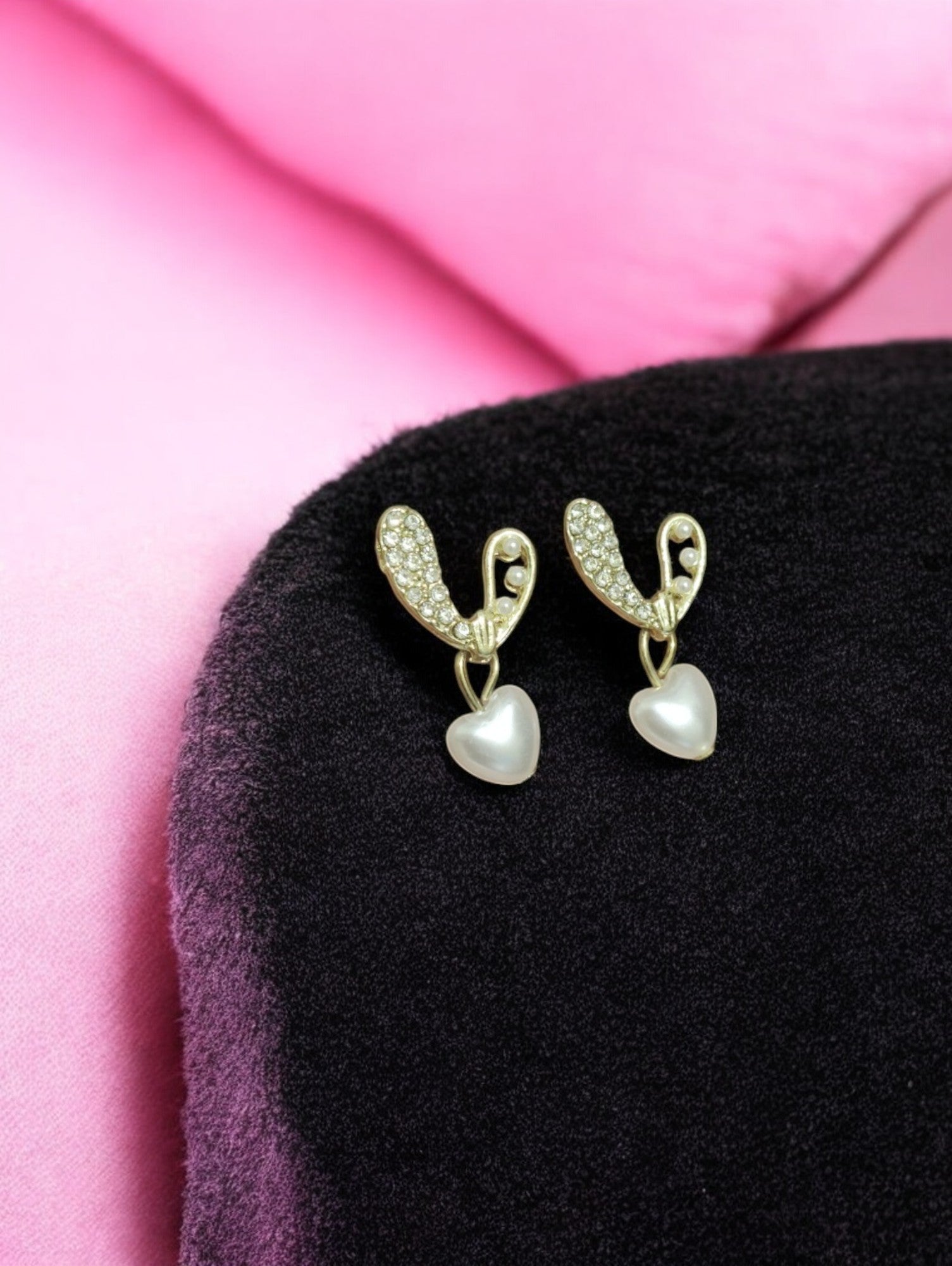 Heart Pearl Drop Earrings – Cute & Classy Charm
