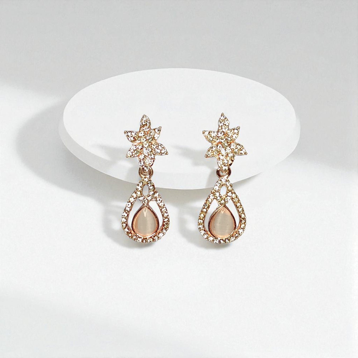 Elegant Floral Drop Earrings | Sparkling Party Wear
