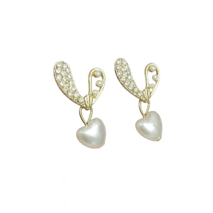 Heart Pearl Drop Earrings – Cute & Classy Charm
