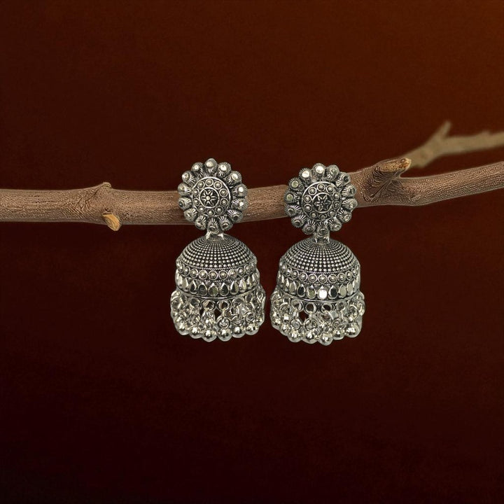 Triple Elegance Jhumka Combo Set – 3 Pairs of Oxidized Tribal‑Chic Earrings