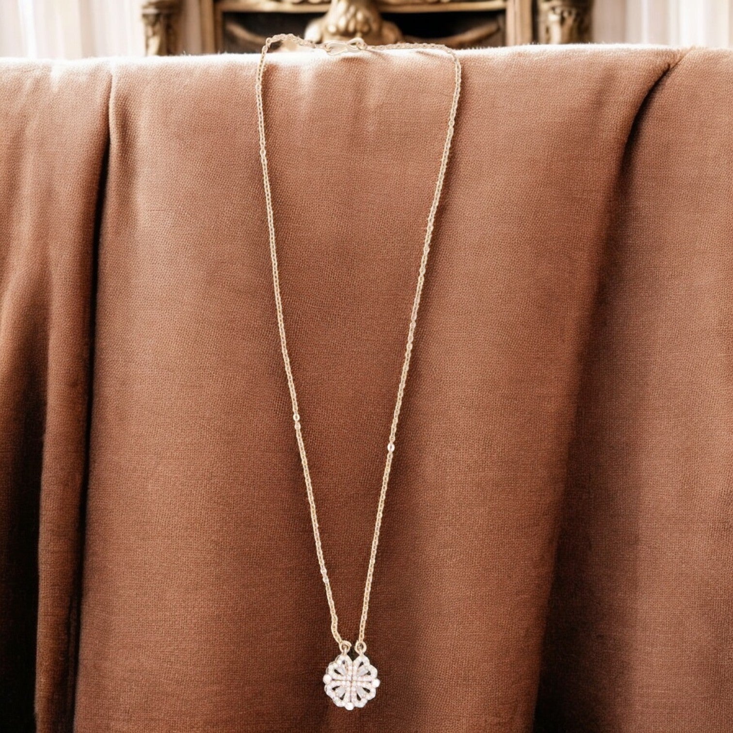 Convertible Four-Leaf Clover & Heart Necklace