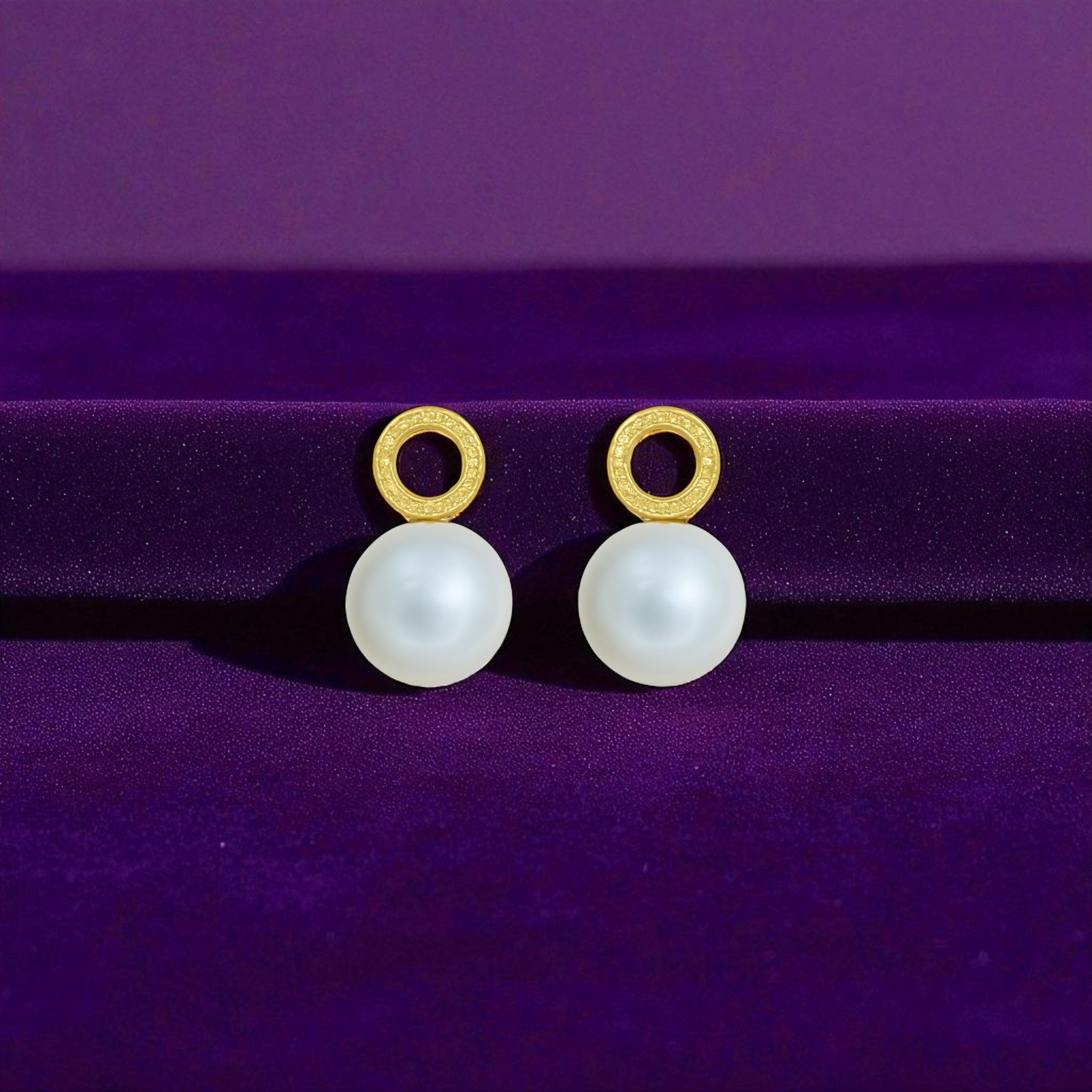 Elegant Gold-Plated Pearl Stud Earrings Set – Heart, Circle, and Designer-Inspired Styles (3 Pairs)